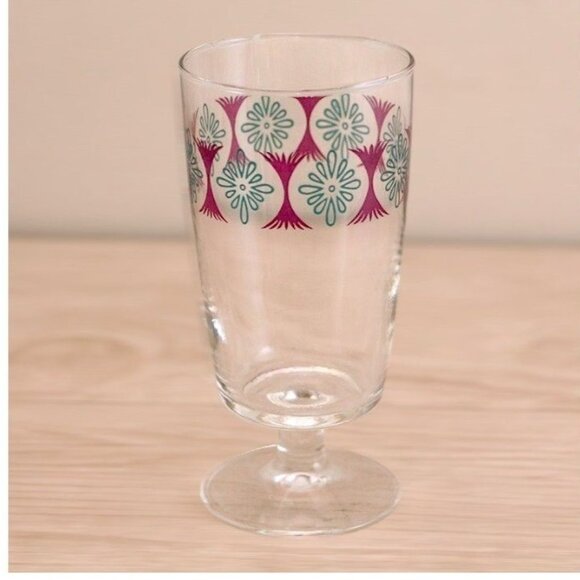 Set/4 Vintage Japanese Footed Juice Glasses by Aderia, Mid-Century Modern, Retro - Picture 2 of 7